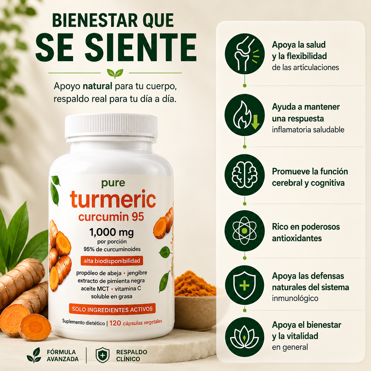 Pure Turmeric Curcumin Mayor Movilidad y Bienestar